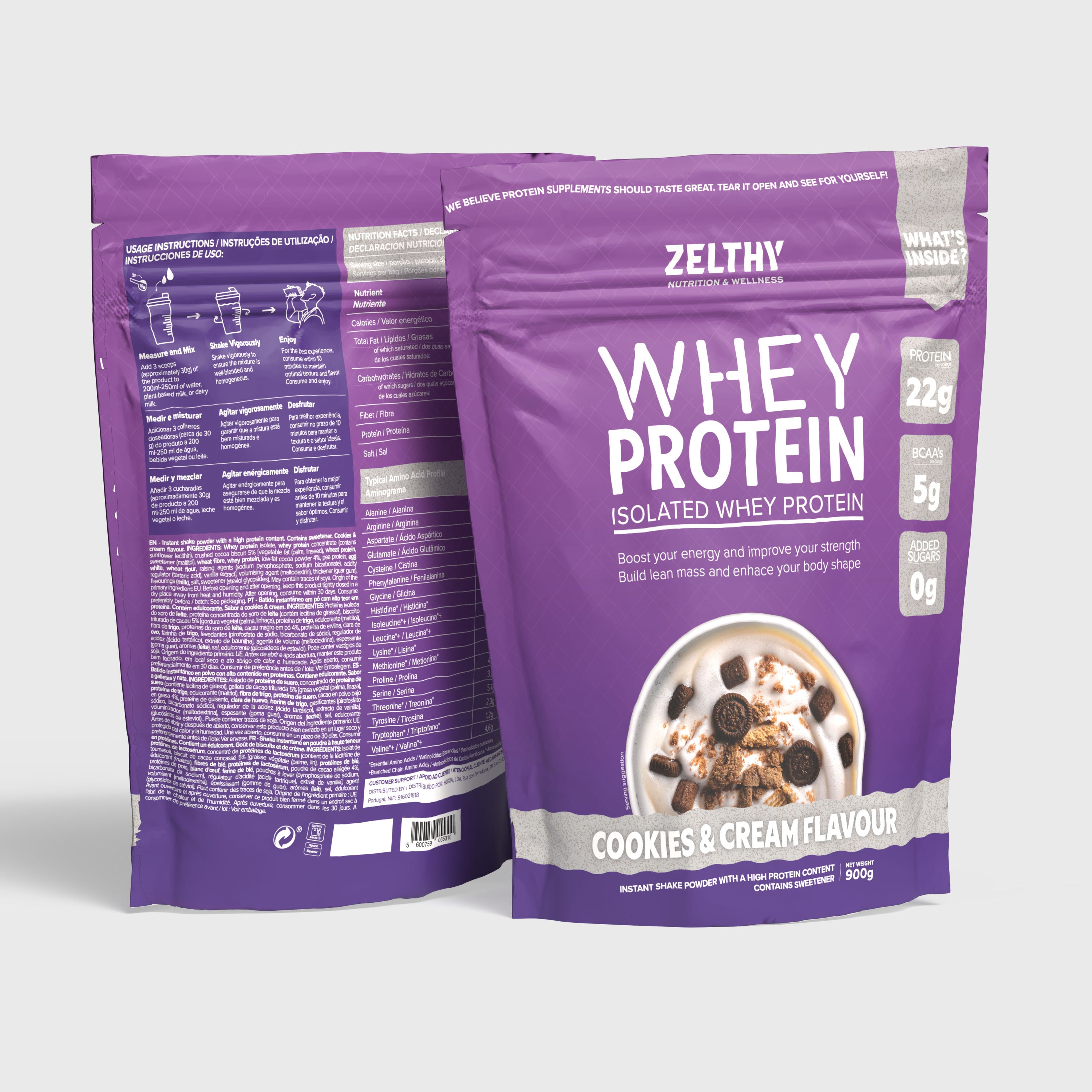 Whey-Protein: Crunchy Cookies & Cream 900g